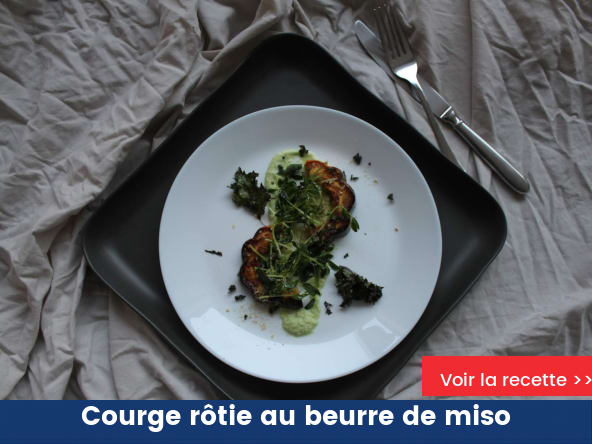 Courge rôtie au beurre de miso
